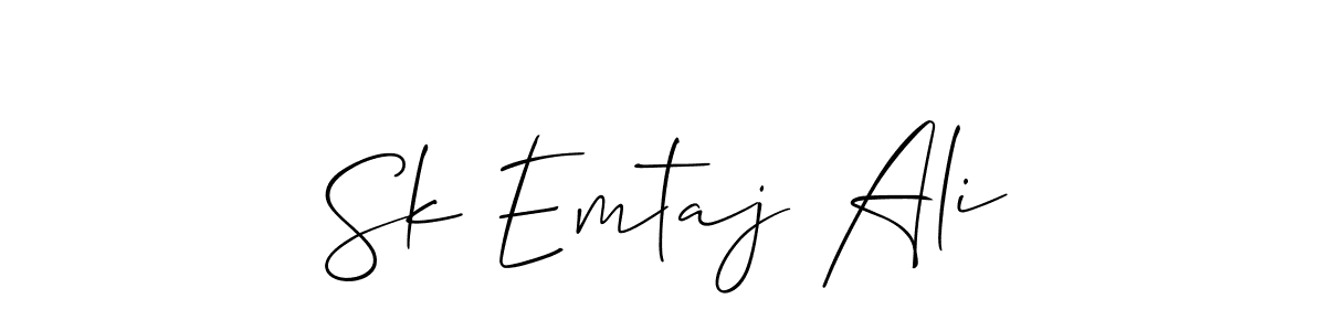 Make a short Sk Emtaj Ali signature style. Manage your documents anywhere anytime using Allison_Script. Create and add eSignatures, submit forms, share and send files easily. Sk Emtaj Ali signature style 2 images and pictures png