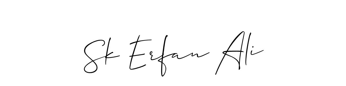 Similarly Allison_Script is the best handwritten signature design. Signature creator online .You can use it as an online autograph creator for name Sk Erfan Ali. Sk Erfan Ali signature style 2 images and pictures png