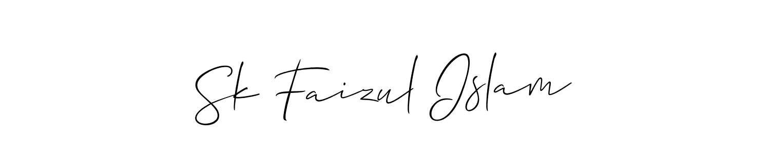 Make a beautiful signature design for name Sk Faizul Islam. With this signature (Allison_Script) style, you can create a handwritten signature for free. Sk Faizul Islam signature style 2 images and pictures png