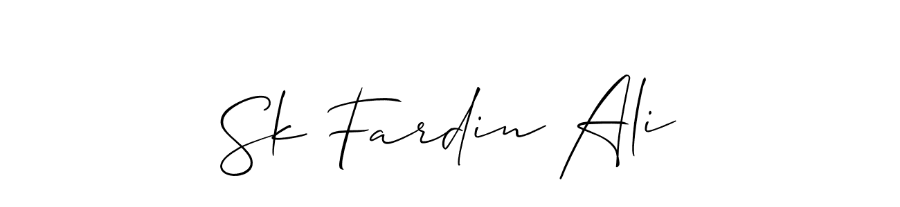 Use a signature maker to create a handwritten signature online. With this signature software, you can design (Allison_Script) your own signature for name Sk Fardin Ali. Sk Fardin Ali signature style 2 images and pictures png