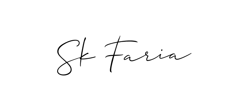 Similarly Allison_Script is the best handwritten signature design. Signature creator online .You can use it as an online autograph creator for name Sk Faria. Sk Faria signature style 2 images and pictures png