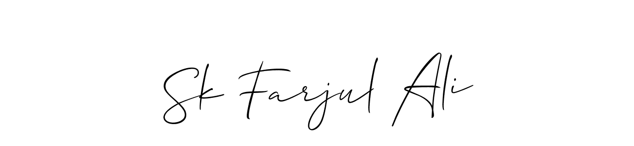 Make a beautiful signature design for name Sk Farjul Ali. With this signature (Allison_Script) style, you can create a handwritten signature for free. Sk Farjul Ali signature style 2 images and pictures png