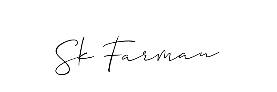 How to Draw Sk Farman signature style? Allison_Script is a latest design signature styles for name Sk Farman. Sk Farman signature style 2 images and pictures png