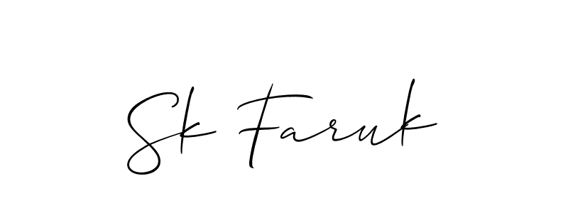 Make a short Sk Faruk signature style. Manage your documents anywhere anytime using Allison_Script. Create and add eSignatures, submit forms, share and send files easily. Sk Faruk signature style 2 images and pictures png