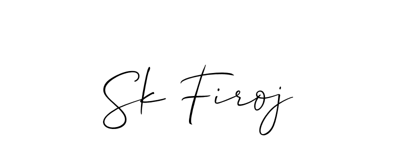 if you are searching for the best signature style for your name Sk Firoj. so please give up your signature search. here we have designed multiple signature styles  using Allison_Script. Sk Firoj signature style 2 images and pictures png