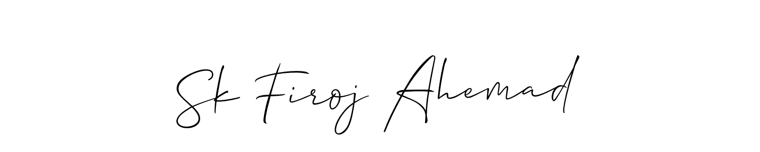 Create a beautiful signature design for name Sk Firoj Ahemad. With this signature (Allison_Script) fonts, you can make a handwritten signature for free. Sk Firoj Ahemad signature style 2 images and pictures png