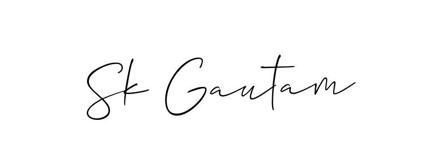 How to make Sk Gautam signature? Allison_Script is a professional autograph style. Create handwritten signature for Sk Gautam name. Sk Gautam signature style 2 images and pictures png