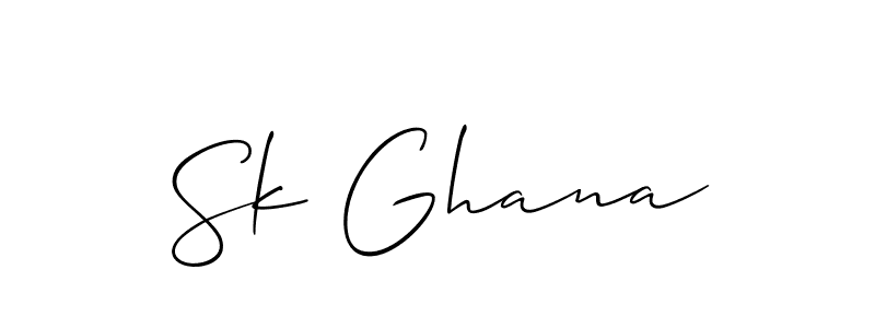 How to Draw Sk Ghana signature style? Allison_Script is a latest design signature styles for name Sk Ghana. Sk Ghana signature style 2 images and pictures png