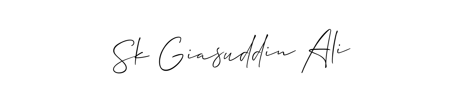 Use a signature maker to create a handwritten signature online. With this signature software, you can design (Allison_Script) your own signature for name Sk Giasuddin Ali. Sk Giasuddin Ali signature style 2 images and pictures png