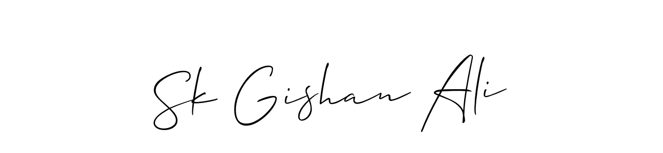 if you are searching for the best signature style for your name Sk Gishan Ali. so please give up your signature search. here we have designed multiple signature styles  using Allison_Script. Sk Gishan Ali signature style 2 images and pictures png