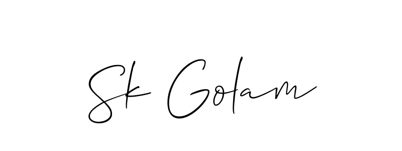 You should practise on your own different ways (Allison_Script) to write your name (Sk Golam) in signature. don't let someone else do it for you. Sk Golam signature style 2 images and pictures png
