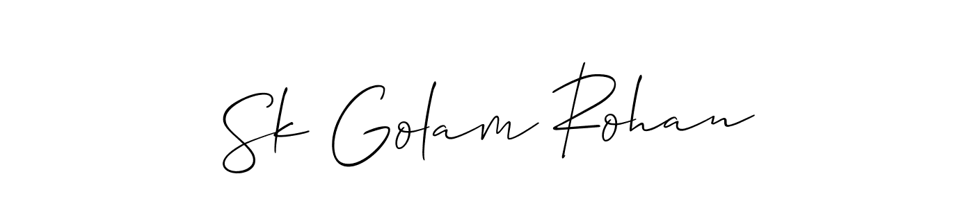 Make a short Sk Golam Rohan signature style. Manage your documents anywhere anytime using Allison_Script. Create and add eSignatures, submit forms, share and send files easily. Sk Golam Rohan signature style 2 images and pictures png