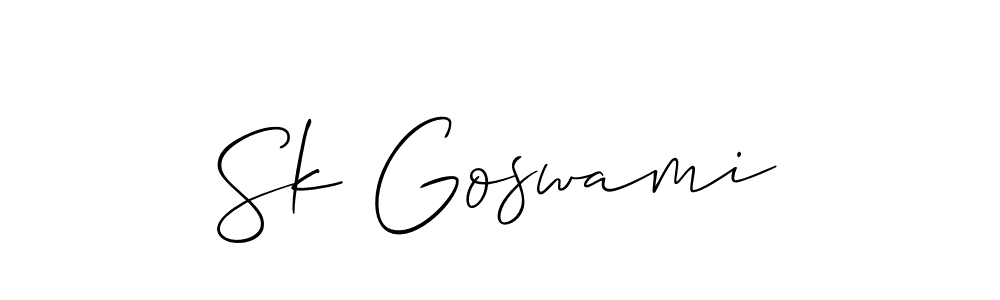 Make a beautiful signature design for name Sk Goswami. With this signature (Allison_Script) style, you can create a handwritten signature for free. Sk Goswami signature style 2 images and pictures png