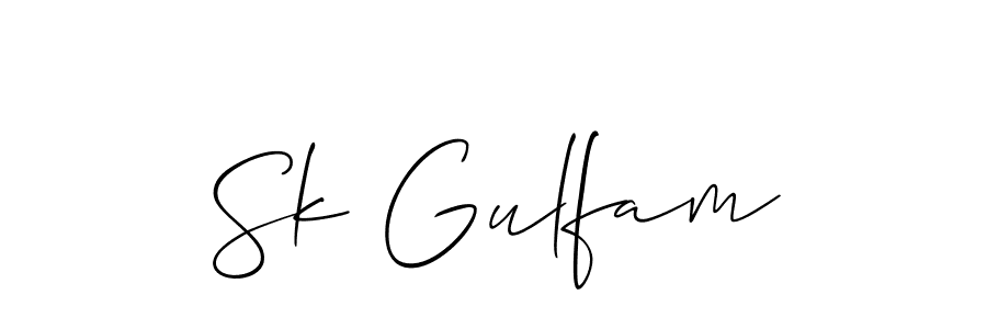 This is the best signature style for the Sk Gulfam name. Also you like these signature font (Allison_Script). Mix name signature. Sk Gulfam signature style 2 images and pictures png