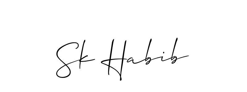 Sk Habib stylish signature style. Best Handwritten Sign (Allison_Script) for my name. Handwritten Signature Collection Ideas for my name Sk Habib. Sk Habib signature style 2 images and pictures png
