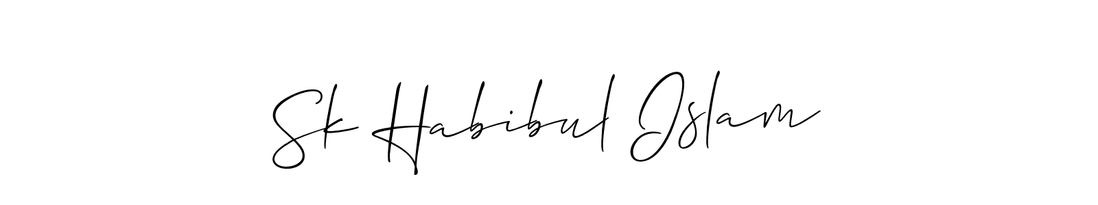 if you are searching for the best signature style for your name Sk Habibul Islam. so please give up your signature search. here we have designed multiple signature styles  using Allison_Script. Sk Habibul Islam signature style 2 images and pictures png