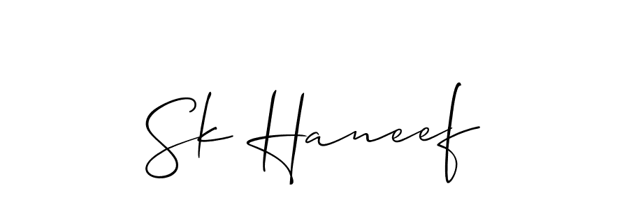 Allison_Script is a professional signature style that is perfect for those who want to add a touch of class to their signature. It is also a great choice for those who want to make their signature more unique. Get Sk Haneef name to fancy signature for free. Sk Haneef signature style 2 images and pictures png