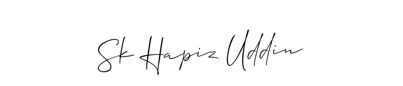 Make a short Sk Hapiz Uddin signature style. Manage your documents anywhere anytime using Allison_Script. Create and add eSignatures, submit forms, share and send files easily. Sk Hapiz Uddin signature style 2 images and pictures png