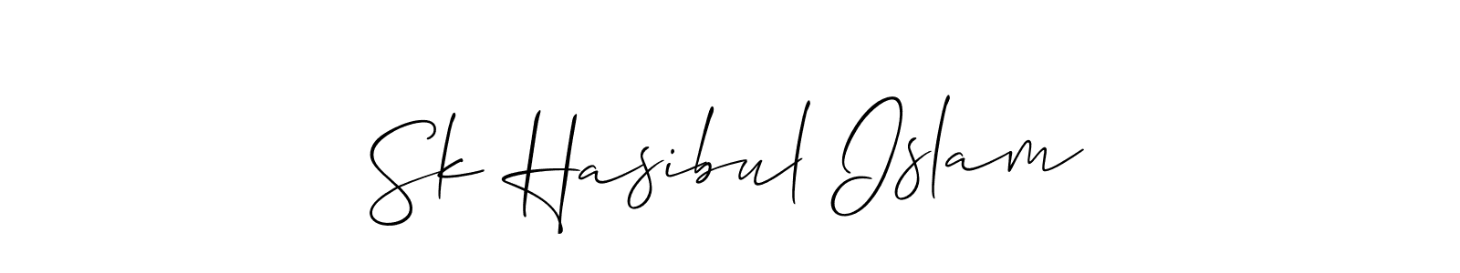 Sk Hasibul Islam stylish signature style. Best Handwritten Sign (Allison_Script) for my name. Handwritten Signature Collection Ideas for my name Sk Hasibul Islam. Sk Hasibul Islam signature style 2 images and pictures png