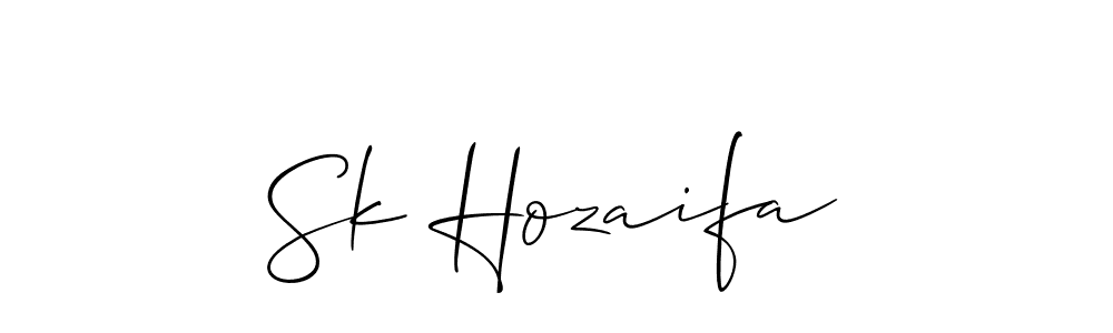 Also we have Sk Hozaifa name is the best signature style. Create professional handwritten signature collection using Allison_Script autograph style. Sk Hozaifa signature style 2 images and pictures png