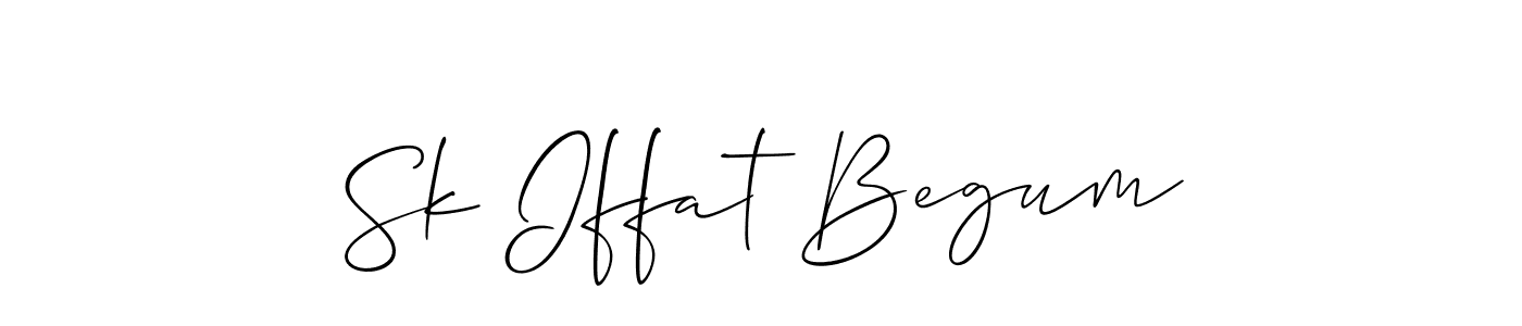 Make a beautiful signature design for name Sk Iffat Begum. With this signature (Allison_Script) style, you can create a handwritten signature for free. Sk Iffat Begum signature style 2 images and pictures png