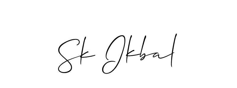 You should practise on your own different ways (Allison_Script) to write your name (Sk Ikbal) in signature. don't let someone else do it for you. Sk Ikbal signature style 2 images and pictures png