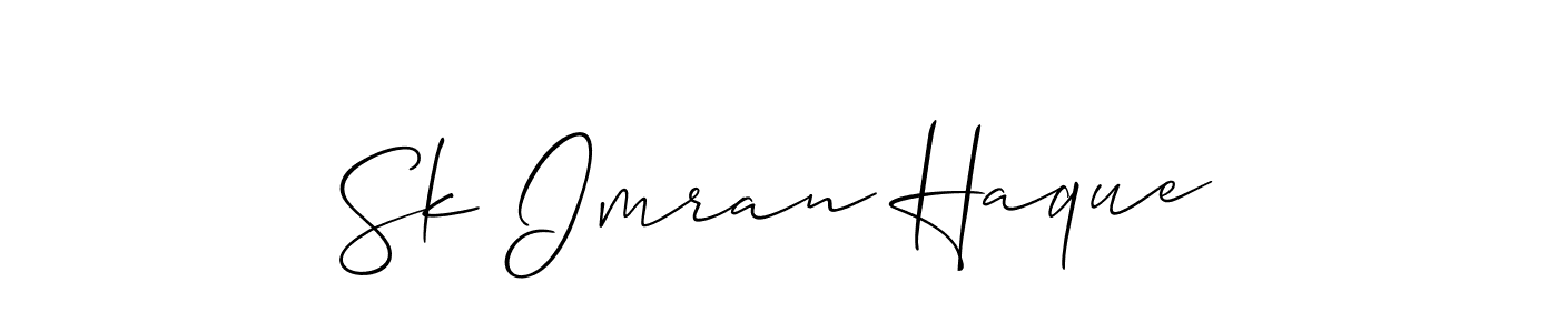 This is the best signature style for the Sk Imran Haque name. Also you like these signature font (Allison_Script). Mix name signature. Sk Imran Haque signature style 2 images and pictures png