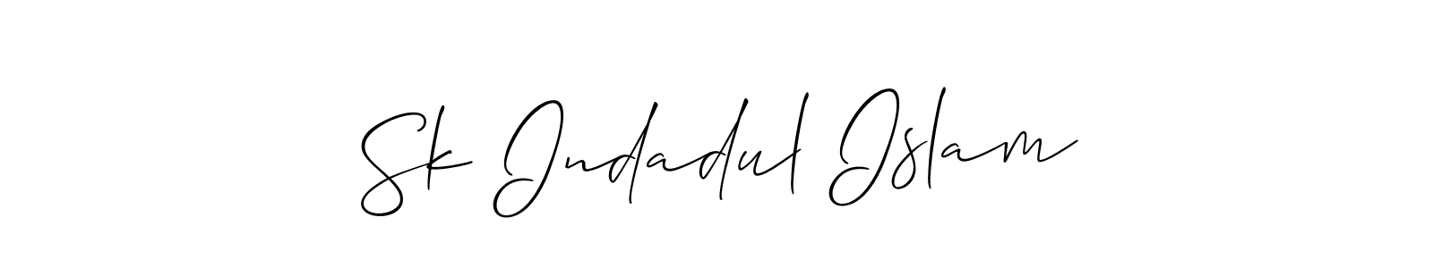 Also You can easily find your signature by using the search form. We will create Sk Indadul Islam name handwritten signature images for you free of cost using Allison_Script sign style. Sk Indadul Islam signature style 2 images and pictures png
