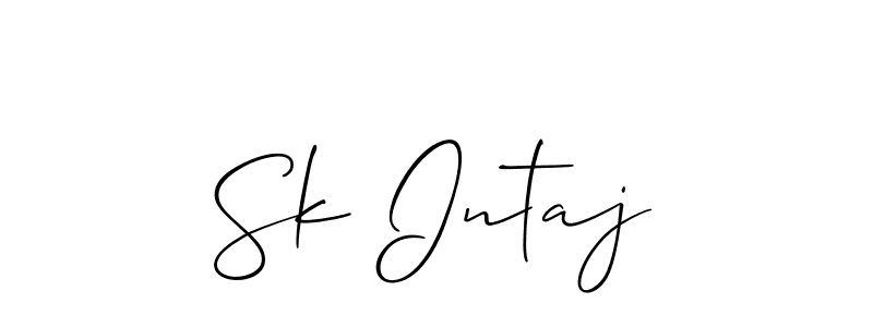 How to make Sk Intaj name signature. Use Allison_Script style for creating short signs online. This is the latest handwritten sign. Sk Intaj signature style 2 images and pictures png