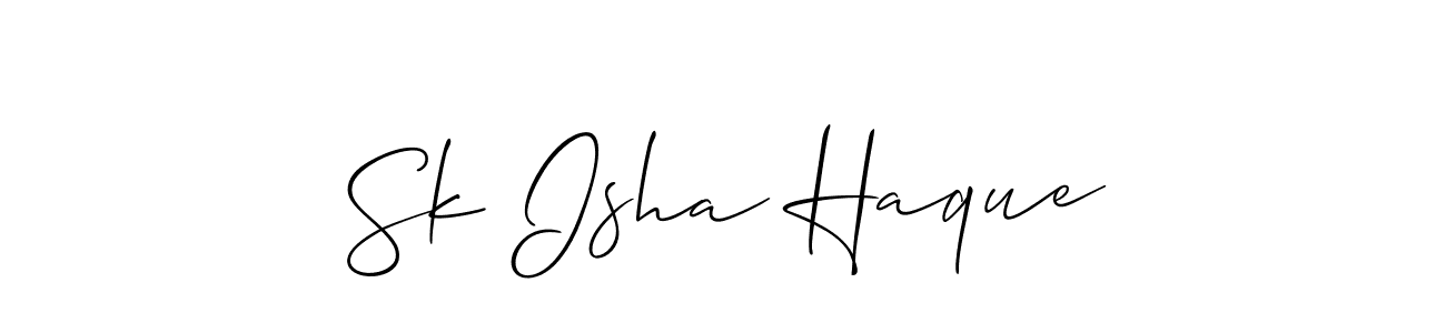 Allison_Script is a professional signature style that is perfect for those who want to add a touch of class to their signature. It is also a great choice for those who want to make their signature more unique. Get Sk Isha Haque name to fancy signature for free. Sk Isha Haque signature style 2 images and pictures png