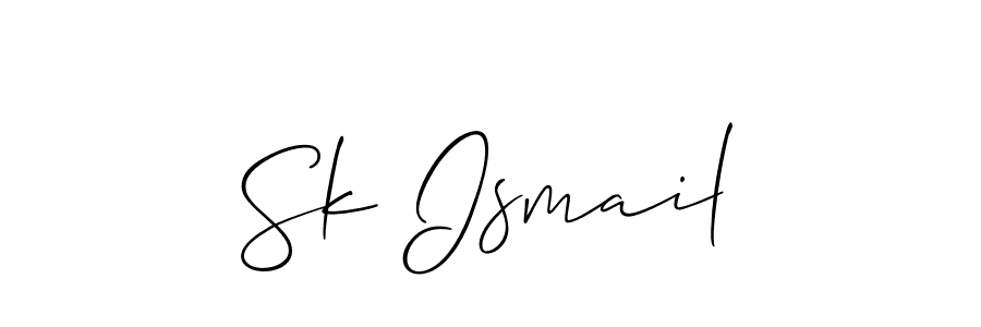 Allison_Script is a professional signature style that is perfect for those who want to add a touch of class to their signature. It is also a great choice for those who want to make their signature more unique. Get Sk Ismail name to fancy signature for free. Sk Ismail signature style 2 images and pictures png