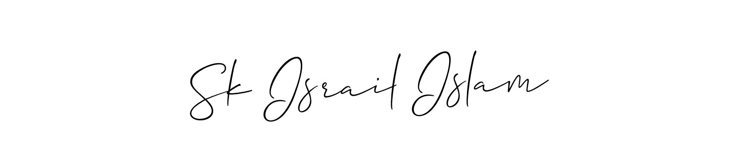 The best way (Allison_Script) to make a short signature is to pick only two or three words in your name. The name Sk Israil Islam include a total of six letters. For converting this name. Sk Israil Islam signature style 2 images and pictures png