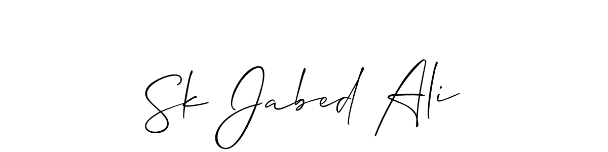Create a beautiful signature design for name Sk Jabed Ali. With this signature (Allison_Script) fonts, you can make a handwritten signature for free. Sk Jabed Ali signature style 2 images and pictures png