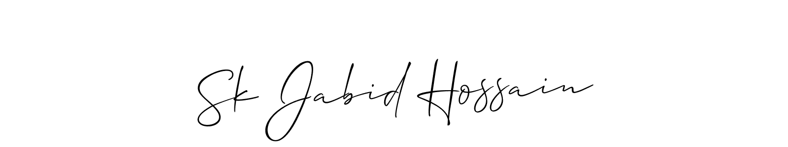 Make a short Sk Jabid Hossain signature style. Manage your documents anywhere anytime using Allison_Script. Create and add eSignatures, submit forms, share and send files easily. Sk Jabid Hossain signature style 2 images and pictures png