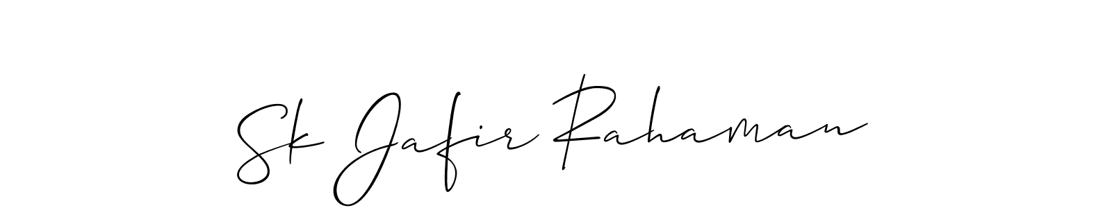 How to make Sk Jafir Rahaman name signature. Use Allison_Script style for creating short signs online. This is the latest handwritten sign. Sk Jafir Rahaman signature style 2 images and pictures png