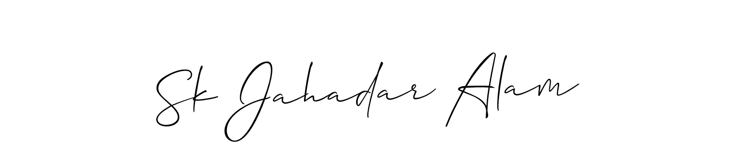 Create a beautiful signature design for name Sk Jahadar Alam. With this signature (Allison_Script) fonts, you can make a handwritten signature for free. Sk Jahadar Alam signature style 2 images and pictures png