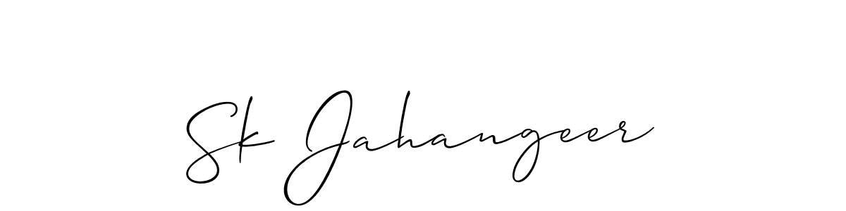 How to make Sk Jahangeer signature? Allison_Script is a professional autograph style. Create handwritten signature for Sk Jahangeer name. Sk Jahangeer signature style 2 images and pictures png