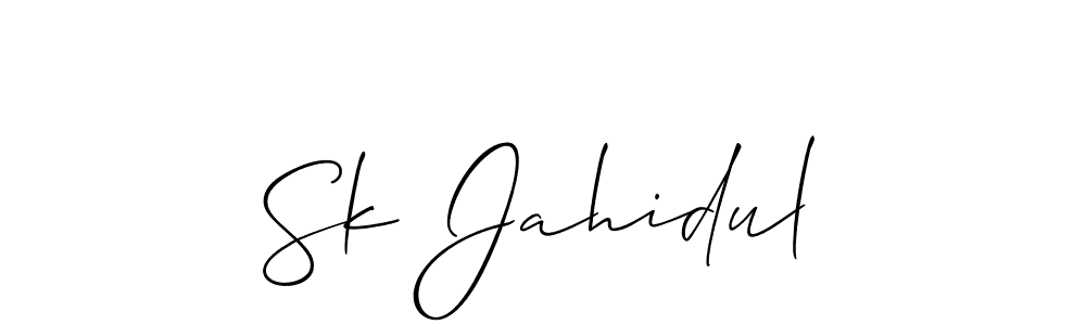 Make a beautiful signature design for name Sk Jahidul. With this signature (Allison_Script) style, you can create a handwritten signature for free. Sk Jahidul signature style 2 images and pictures png