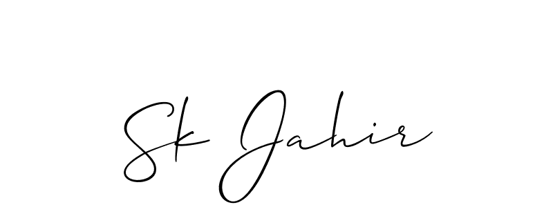 The best way (Allison_Script) to make a short signature is to pick only two or three words in your name. The name Sk Jahir include a total of six letters. For converting this name. Sk Jahir signature style 2 images and pictures png