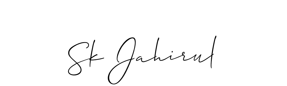 Make a beautiful signature design for name Sk Jahirul. With this signature (Allison_Script) style, you can create a handwritten signature for free. Sk Jahirul signature style 2 images and pictures png