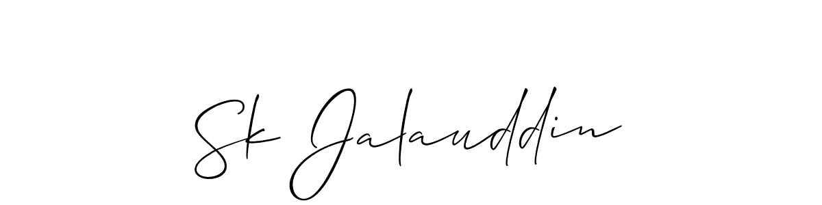 How to make Sk Jalauddin name signature. Use Allison_Script style for creating short signs online. This is the latest handwritten sign. Sk Jalauddin signature style 2 images and pictures png