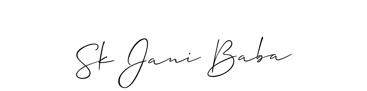 Create a beautiful signature design for name Sk Jani Baba. With this signature (Allison_Script) fonts, you can make a handwritten signature for free. Sk Jani Baba signature style 2 images and pictures png