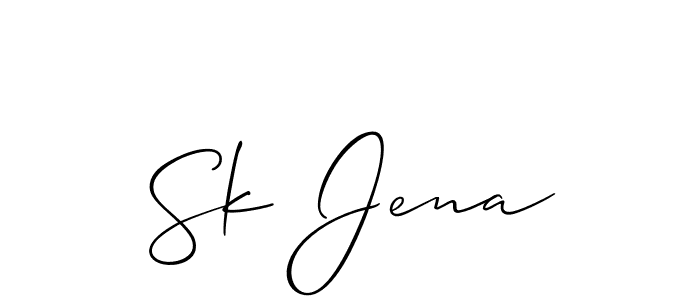 It looks lik you need a new signature style for name Sk Jena. Design unique handwritten (Allison_Script) signature with our free signature maker in just a few clicks. Sk Jena signature style 2 images and pictures png