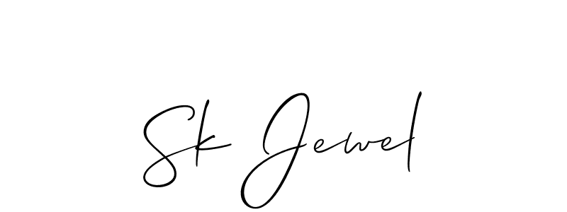 You should practise on your own different ways (Allison_Script) to write your name (Sk Jewel) in signature. don't let someone else do it for you. Sk Jewel signature style 2 images and pictures png
