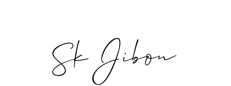 Use a signature maker to create a handwritten signature online. With this signature software, you can design (Allison_Script) your own signature for name Sk Jibon. Sk Jibon signature style 2 images and pictures png