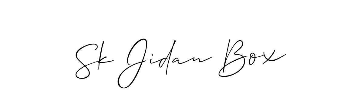 Create a beautiful signature design for name Sk Jidan Box. With this signature (Allison_Script) fonts, you can make a handwritten signature for free. Sk Jidan Box signature style 2 images and pictures png