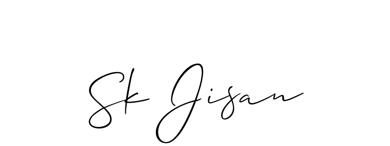 Design your own signature with our free online signature maker. With this signature software, you can create a handwritten (Allison_Script) signature for name Sk Jisan. Sk Jisan signature style 2 images and pictures png