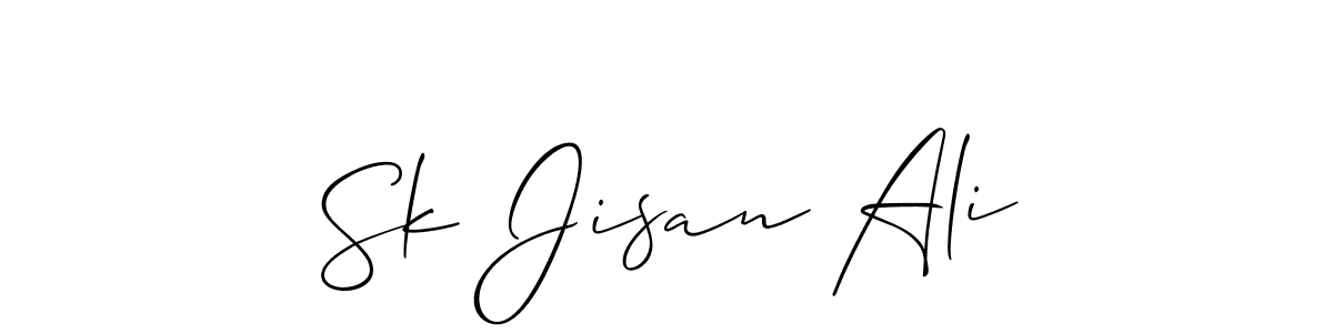 if you are searching for the best signature style for your name Sk Jisan Ali. so please give up your signature search. here we have designed multiple signature styles  using Allison_Script. Sk Jisan Ali signature style 2 images and pictures png
