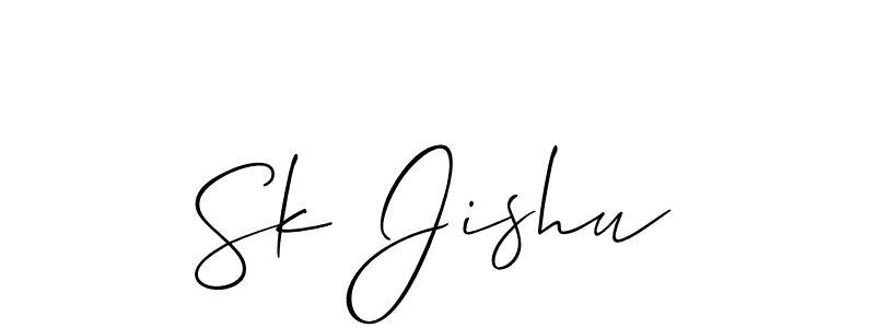 if you are searching for the best signature style for your name Sk Jishu. so please give up your signature search. here we have designed multiple signature styles  using Allison_Script. Sk Jishu signature style 2 images and pictures png