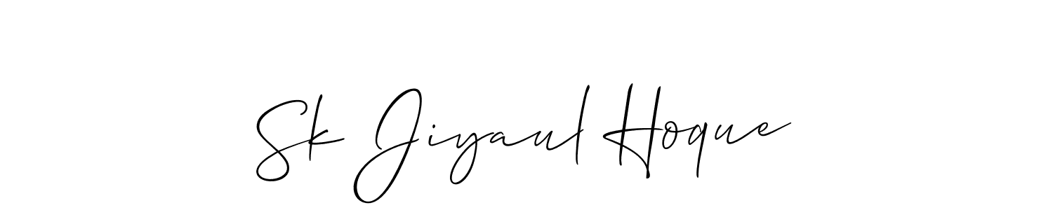 Make a beautiful signature design for name Sk Jiyaul Hoque. With this signature (Allison_Script) style, you can create a handwritten signature for free. Sk Jiyaul Hoque signature style 2 images and pictures png